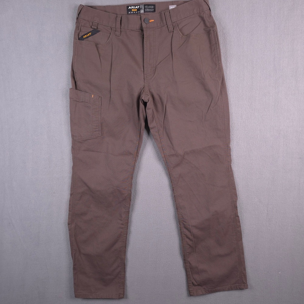 Ariat Rebar M4 Relaxed Straight Leg Work Pants Mens Brown Canvas Utility 34x32